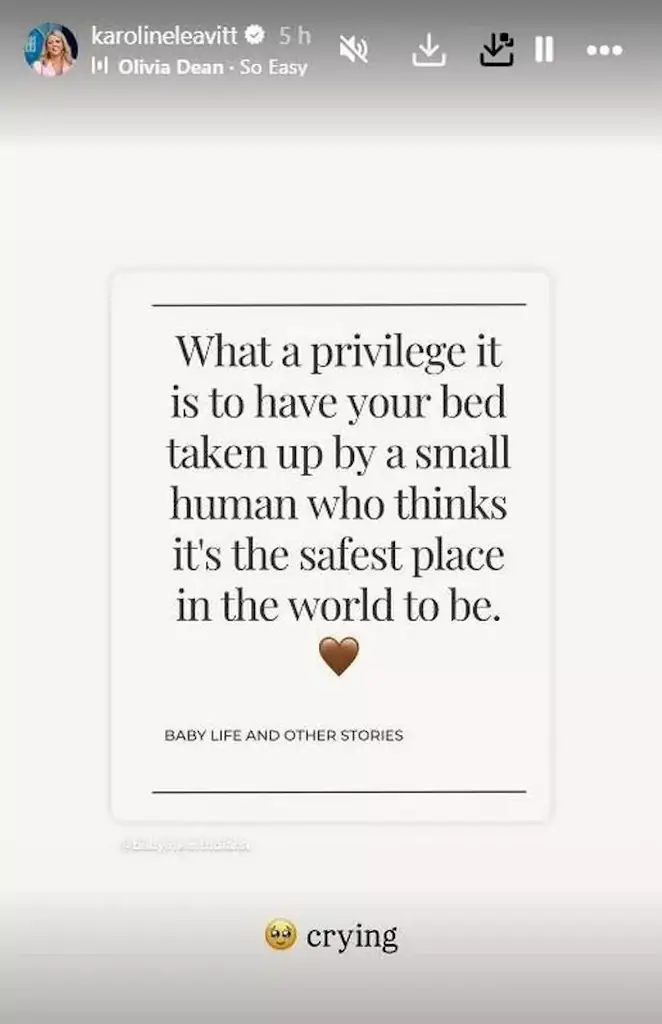 Leavitt shared this message on her Instagram. Credit: Instagram/Karoline Leavitt