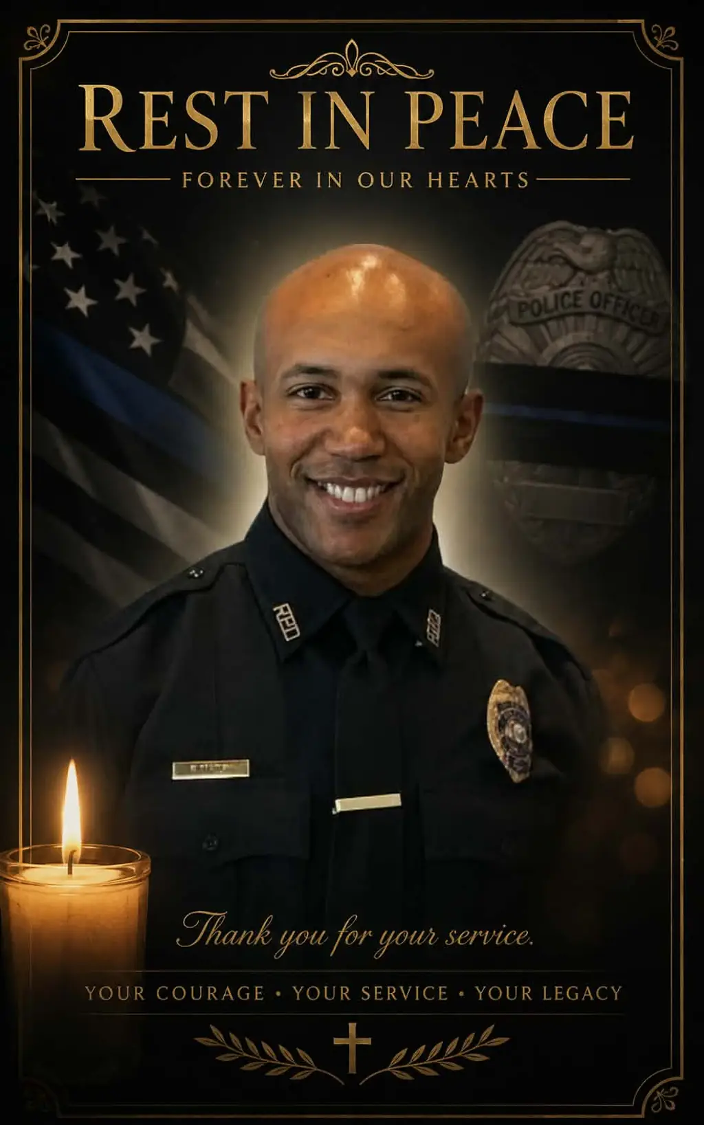 Marsh was a Rogers Police Department officer. Credit:
GoFundMe
