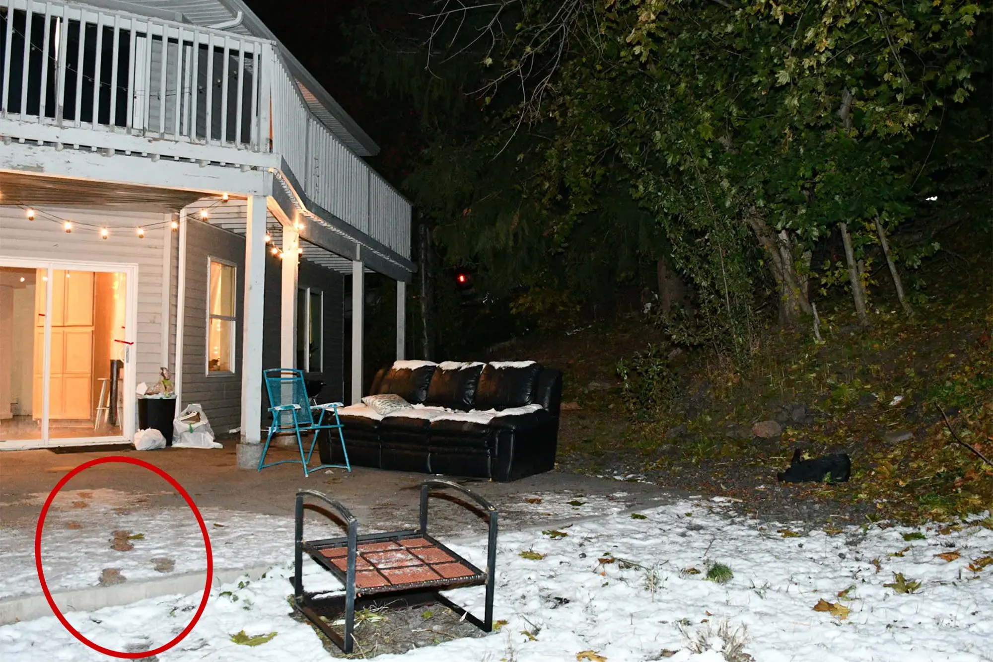 Footprints were found outside the home after Bryan Kohberger killed four University of Idaho students on November 13, 2022. Credit: Idaho State Police
