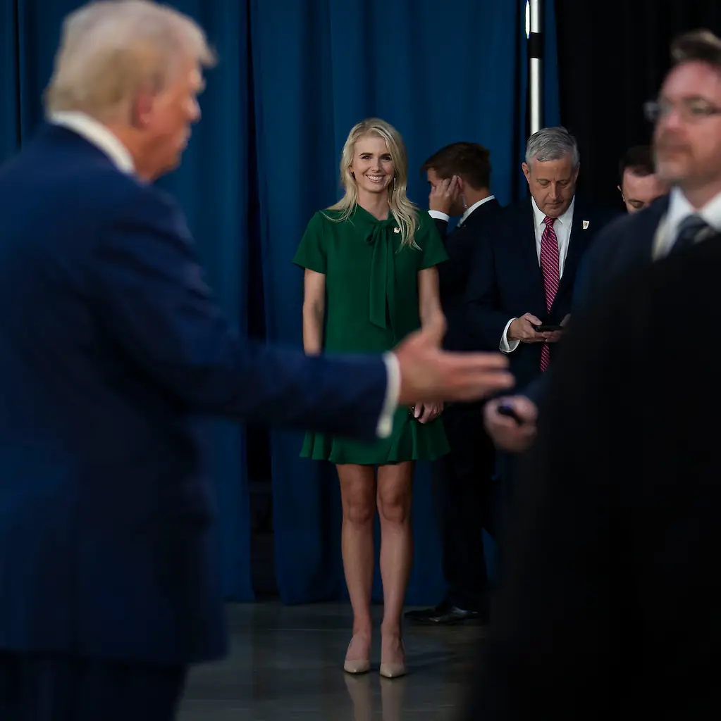 Natalie Harp, 34, is Mr Trump’s executive assistant Credit: Doug Mills/The New York Times