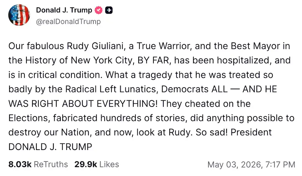 Trump's post was called 'unhinged'. Credit: Truth Social