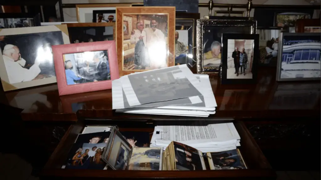 An image of framed photos was removed from the DOJ website and later reappeared. Credit: Department of Justice