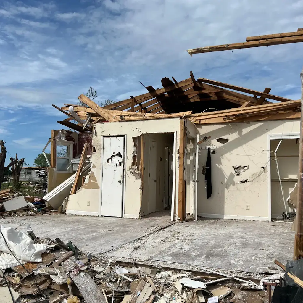 Gail and Paul Cline's destroyed home. Credit: GoFundMe