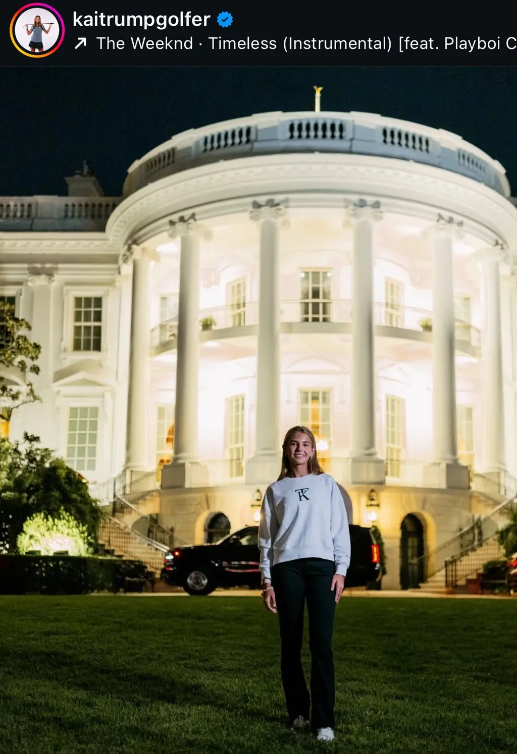 Kai Trump launched her merch at the White House. Credit: Instagram