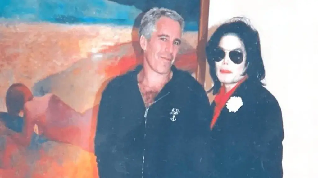 Jeffrey Epstein posing alongside Michael Jackson in an undisclosed location. Credit:  US Department of Justice