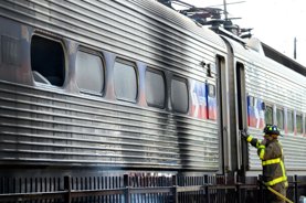 Train traveling from Pennsylvania to Delaware carrying 350 passengers bursts into flames