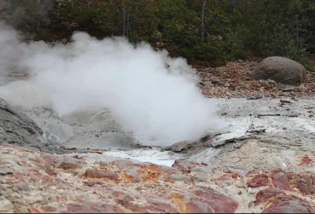 Scott fell in Norris Geyser Basin of Yellowstone National Park Wyoming. Credit: George Frey / Getty
