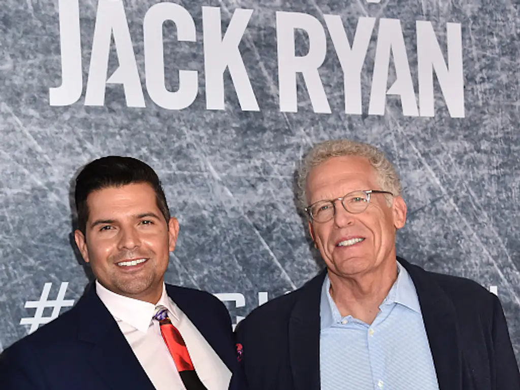 Carlton Cuse (right) at Jack Ryan premier. Credit: lberto E. Rodriguez/Getty Images
