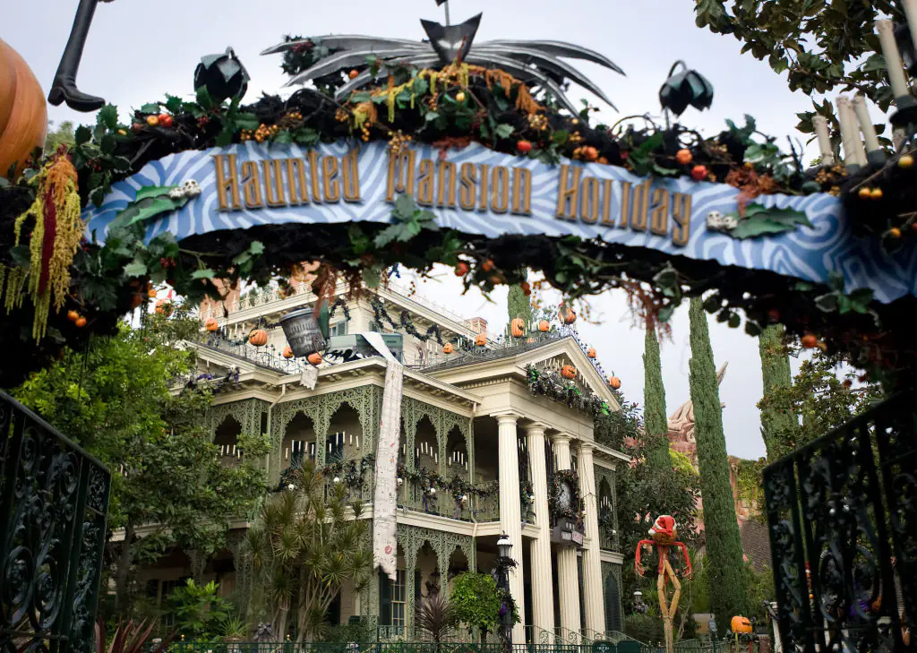 The Haunted Mansion ride is decorated in The Nightmare Before Christmas decor during the holiday season. Credit: MediaNews Group/Orange County Register via Getty Images / Getty