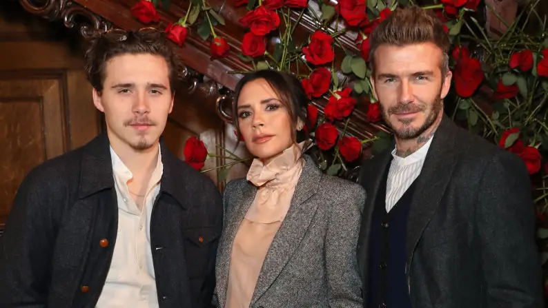 Brooklyn, Victoria and David Beckham