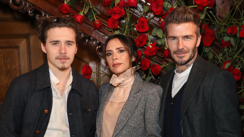Brooklyn, Victoria and David Beckham