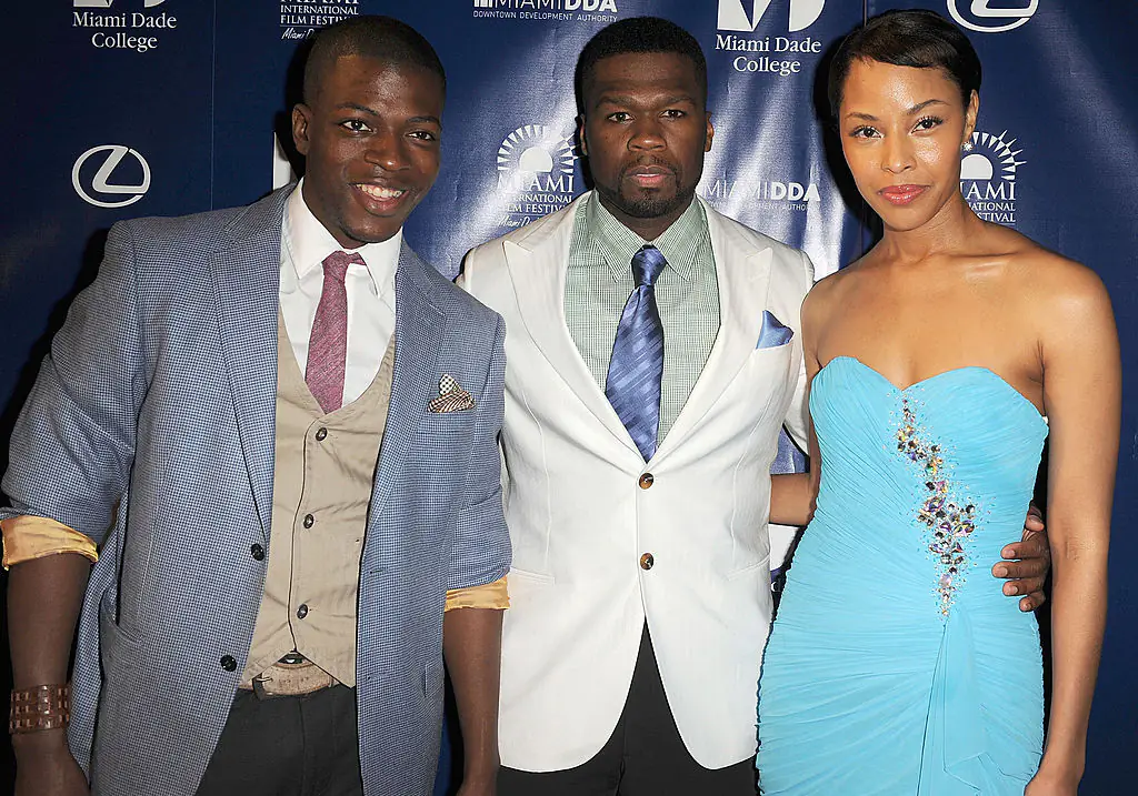 50 Cent with Cedric Sanders and Tracey Heggins at the World Premiere of Things Fall Apart in 2011. Credit: Gustavo Caballero / Getty