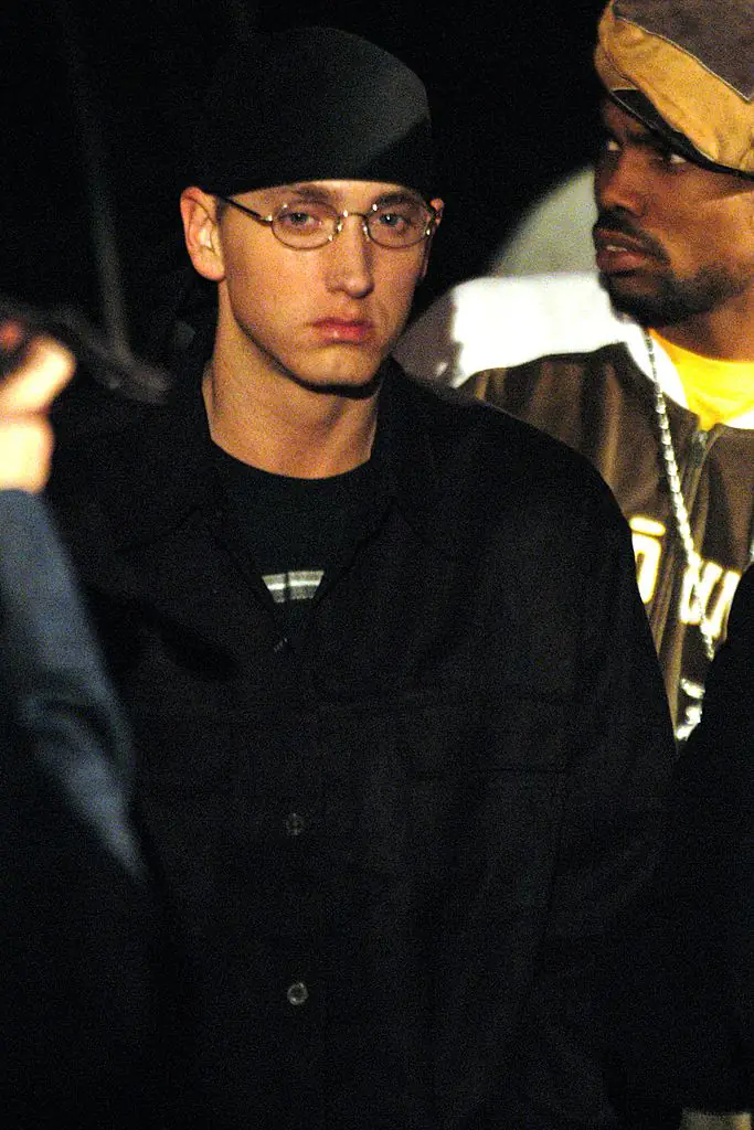 Eminem at the '8 Mile' premiere in 2002. Credit: Jeff Kravitz / FilmMagic / Getty Images.