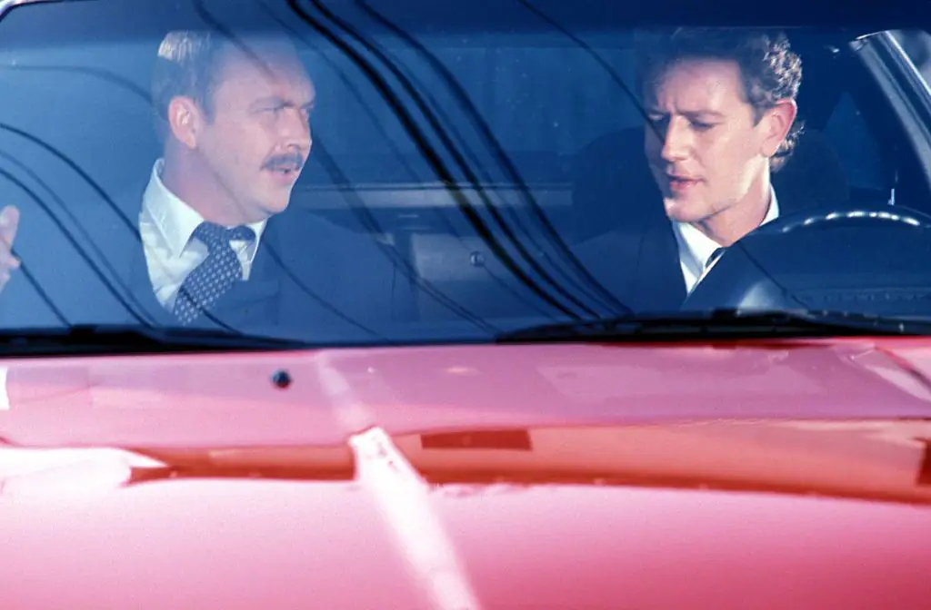 John Ashton and Judge Reinhold during Filming of Beverly Hills Cop. Credit: Jeff Kravitz / Getty