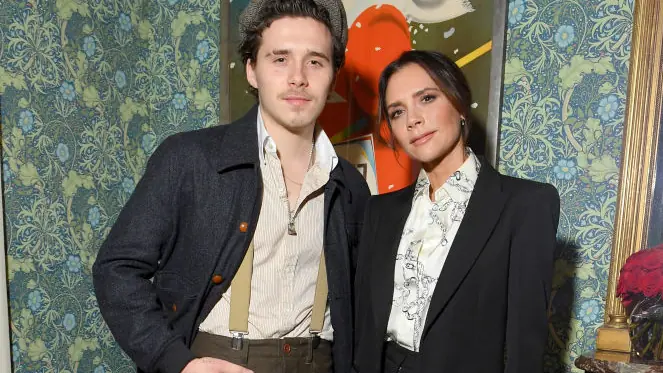 Brooklyn and Victoria Beckham a