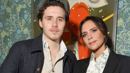 Brooklyn and Victoria Beckham a