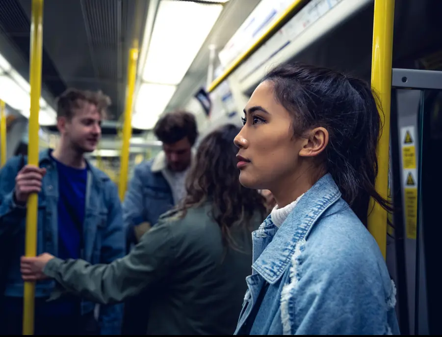 If you see someone zoning out on the train, they might be "barebacking". Credit: LeoPatrizi / Getty
