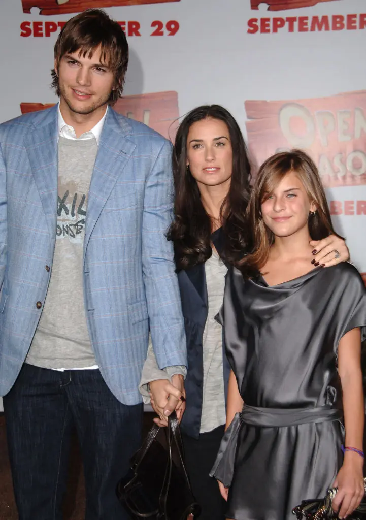 Kutcher with Moore and Tallulah. Credit: Steve Granitz / Getty