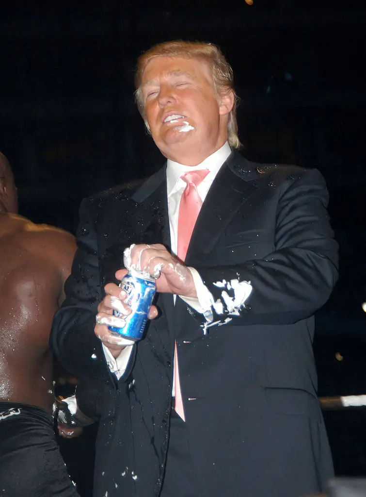Donald Trump has been pictured with beers before. Credit: George Napolitano/Getty
