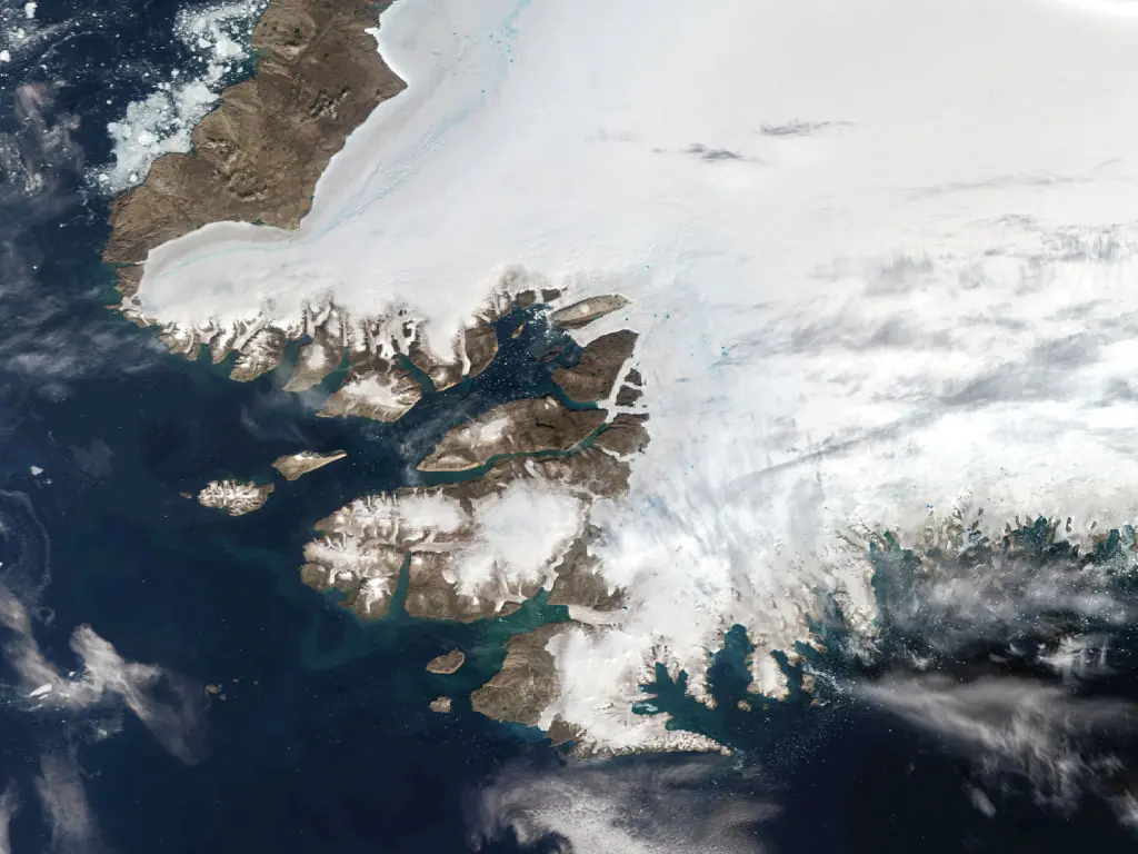Camp Century sits beneath Greenland's frozen surface. Credit: Orbital Horizon/Copernicus Sentinel Data 2019/Gallo Images via Getty Images)