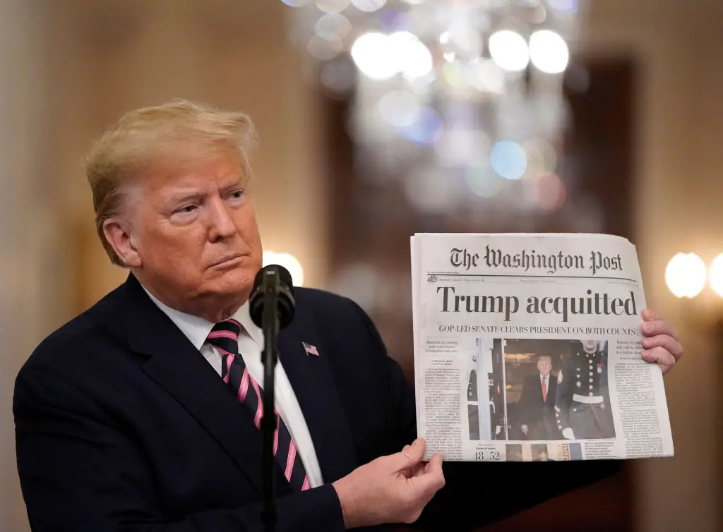 Trump is the only federal official to be impeached twice. Credit: Drew Angerer / Gettu