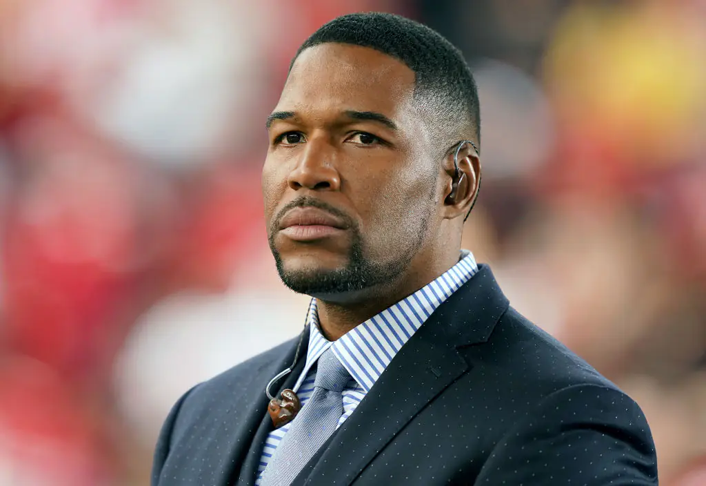Michael Strahan has been slammed for not standing up for the national anthem. Credit: Thearon W. Henderson / Getty