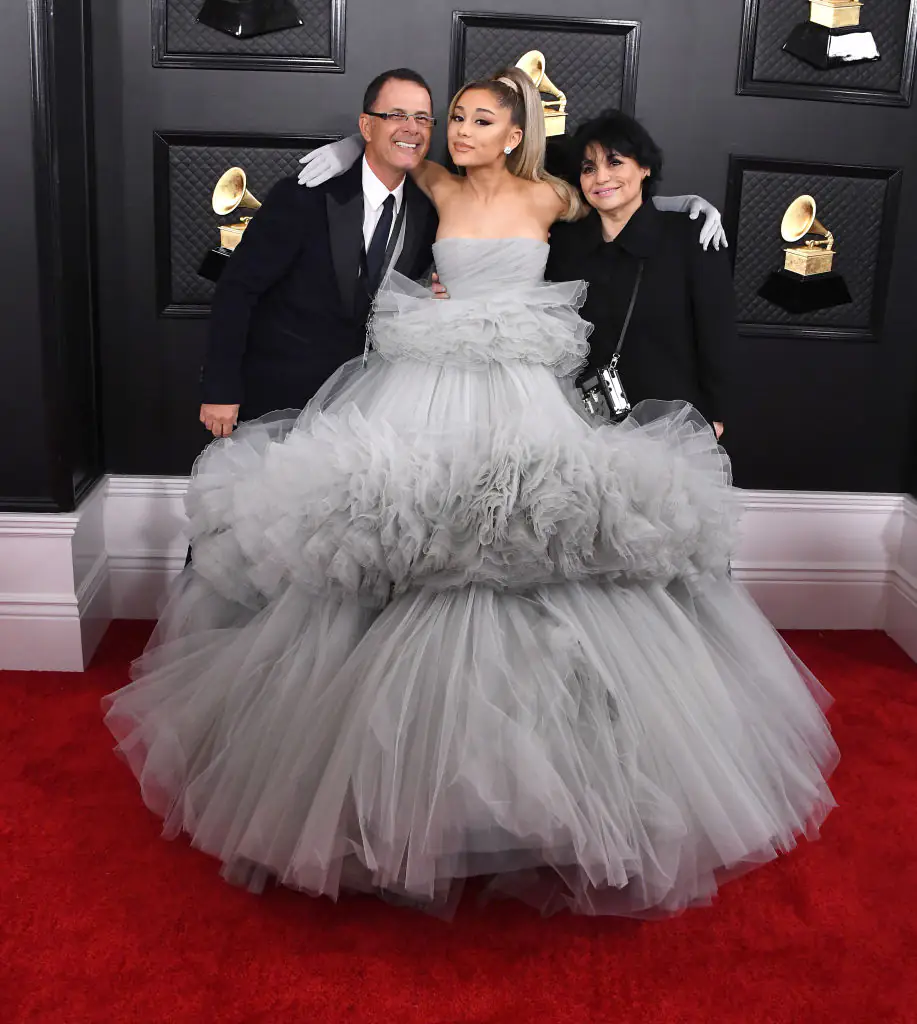 Joan Grande, Ariana Grande and Edward Butera. Credit: Steve Granitz / Getty