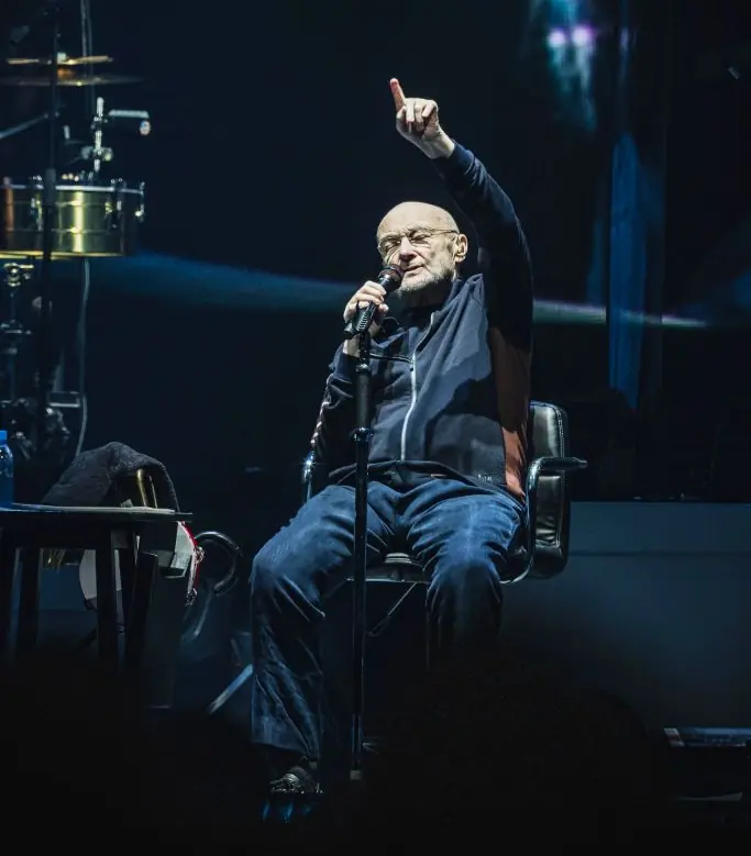 Collins retired in 2022, performing his final shows from a chair. Credit: Gina Wetzler/Redferns