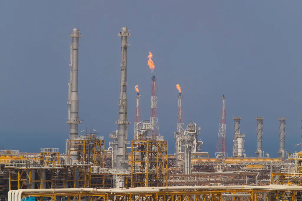 South Pars gasfield between Iran and Qatar. Credit: Morteza Nikoubazl/NurPhoto via Getty Images