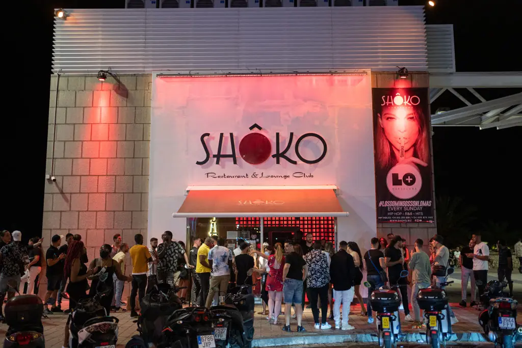 Gracey was hanging out at Barcelona’s world-famous club, Shoko, on Tuesday. Credit:	Europa Press News / Getty