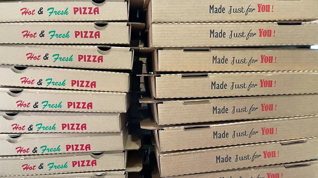 The bride's brother and cousins ordered pizzas to feed the guests. Credit: Patricia Marroquin/Getty Images 