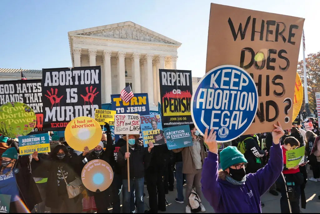 Christian groups often clash with abortion-rights activists at protests. Credit: Chip Somodevilla/Getty