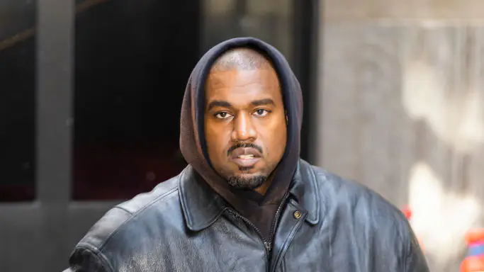 Kanye in a hoodie