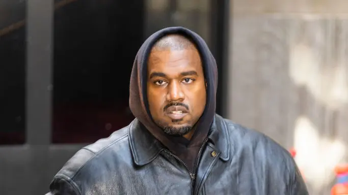 Kanye in a hoodie