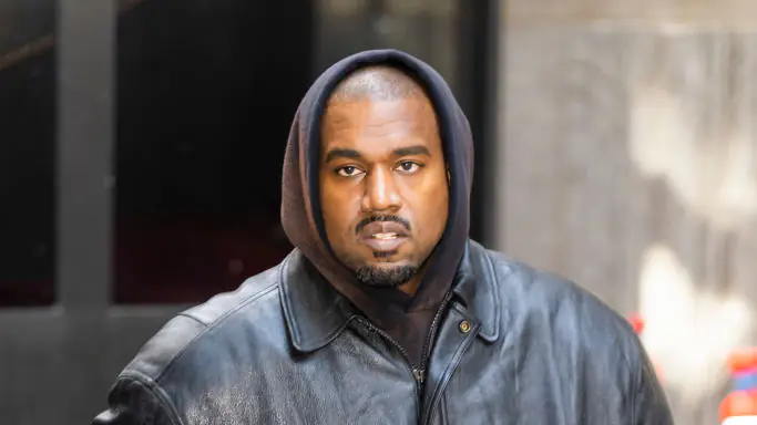 Kanye in a hoodie