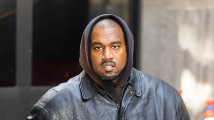 Kanye in a hoodie
