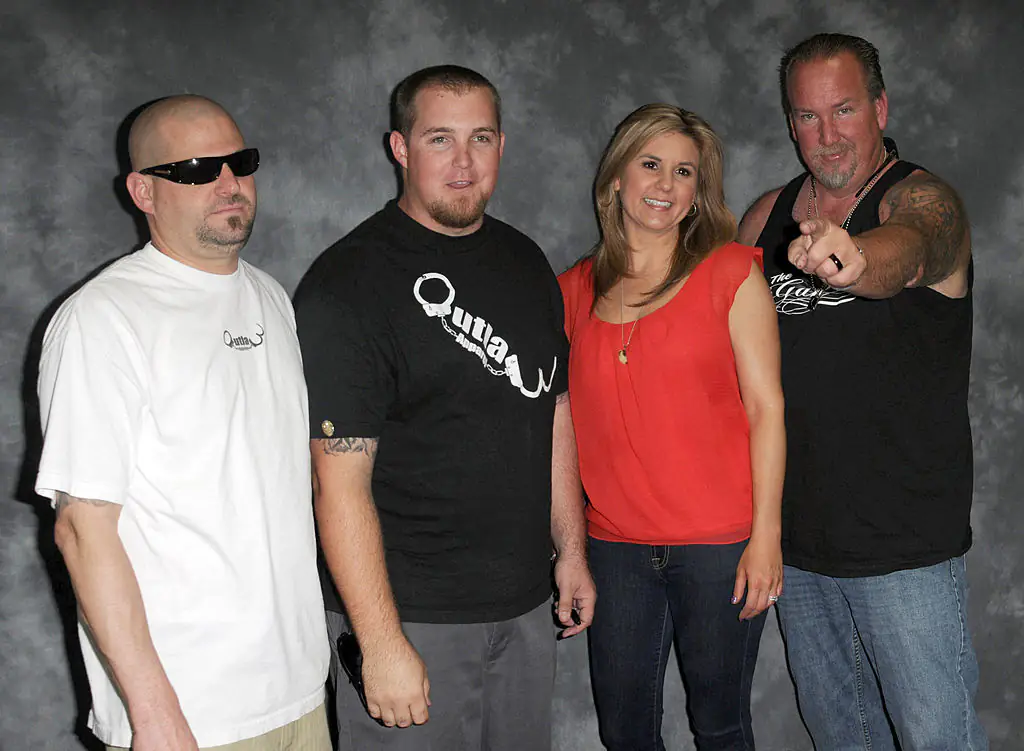 (L-R) Reality stars Jarrod Schultz, Brandon Sheets, Brandi Passante and Darrell Sheets. Credit: Albert L. Ortega / Getty