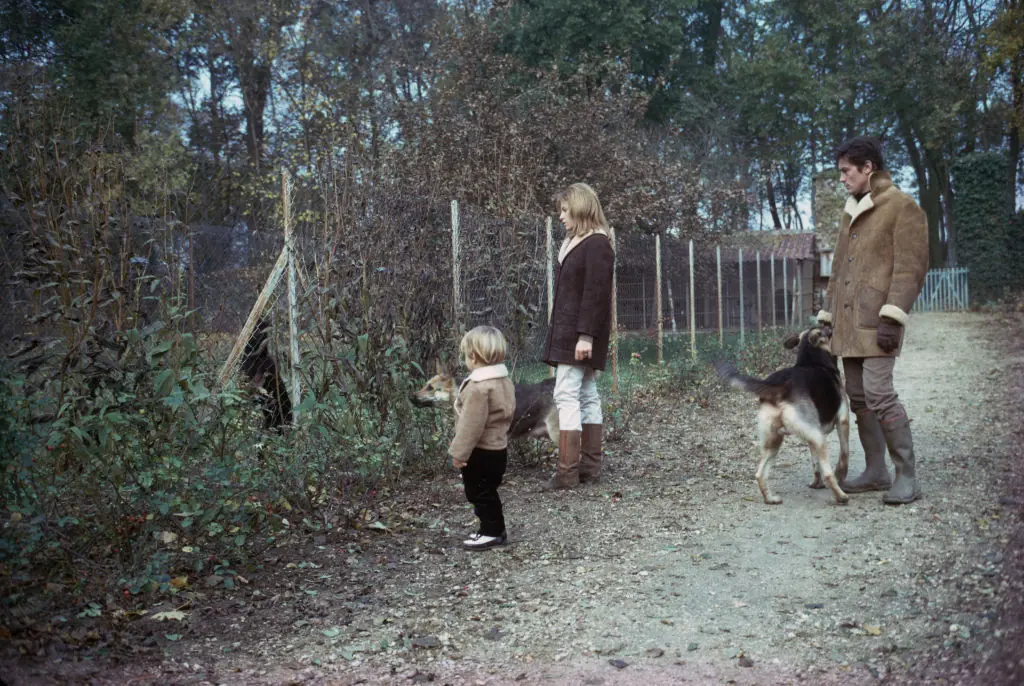  Delon with his wife actress Nathalie Delon, and their son Anthony Delon Credit: Alain Dejean / Getty