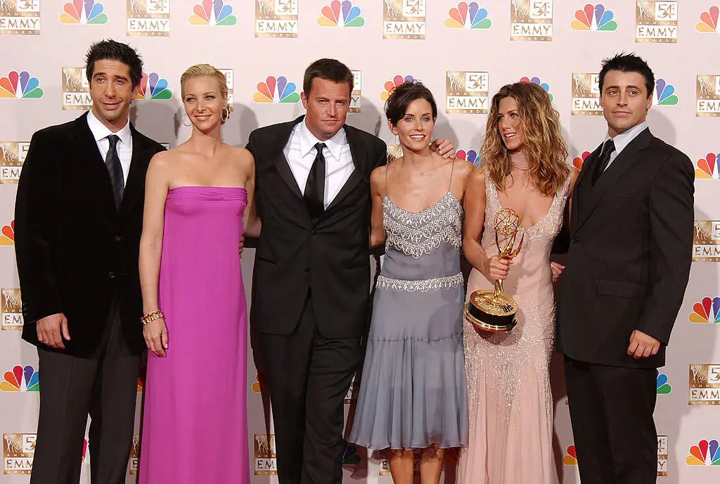 The cast of Friends reunited on a new project to honor Matthew Perry (third from left). Credit: Robert Mora/Getty Images