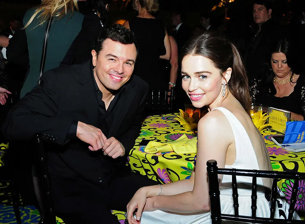 Emilia Clarke and Seth McFarlane. Credit: FilmMagic/Getty Images