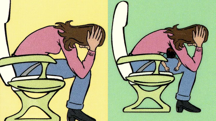 Women In Airplane Brace Position 