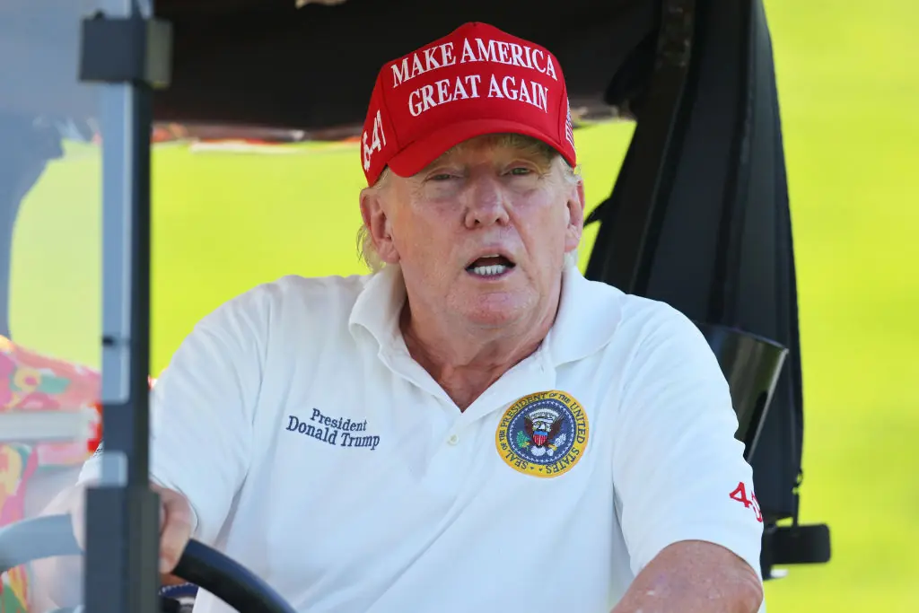 The FBI says Donald Trump was targeted while playing golf in Florida. Credit: Mike Stobe / Getty
