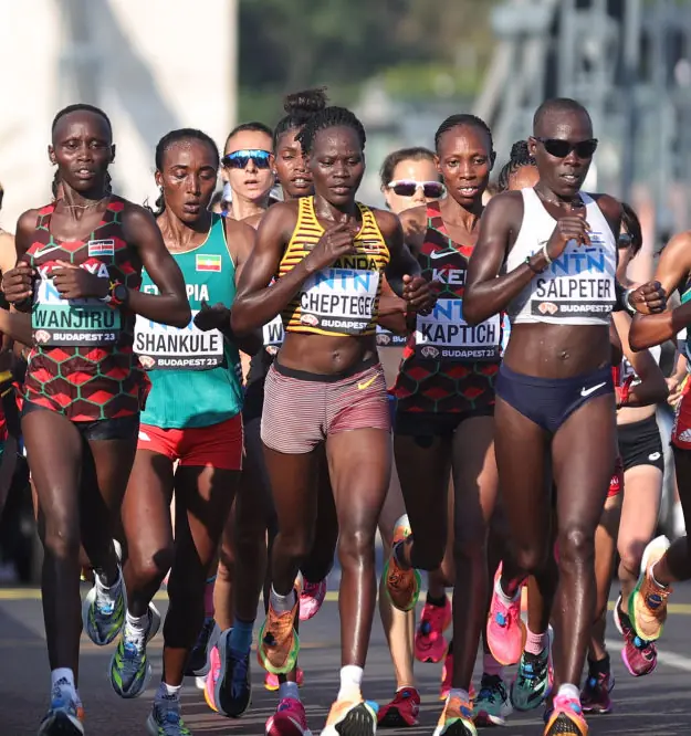 Rebecca Cheptegei (in the middle) has died after the horrific attack. Credit: China News Service / Getty