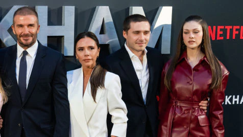 Mia Regan, Romeo Beckham, Cruz Beckham, Harper Beckham, David Beckham, Victoria Beckham, Brooklyn Beckham and Nicola Peltz