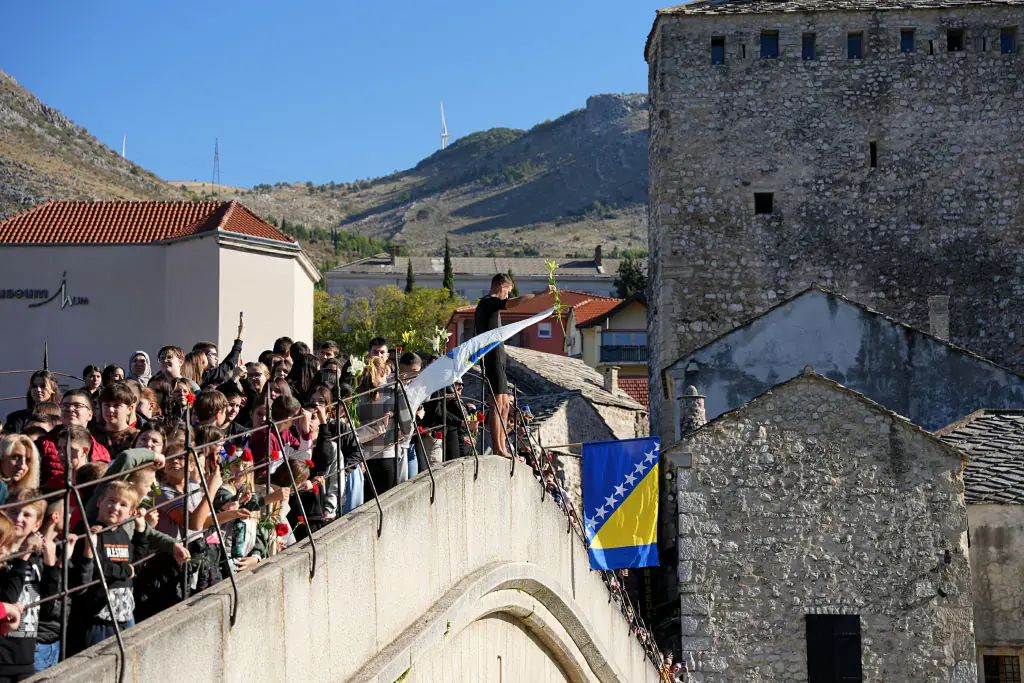 Praljak was charged with ordering the destruction of Mostar’s 16th-century bridge in November 1993. Credit: Anadolu / Getty