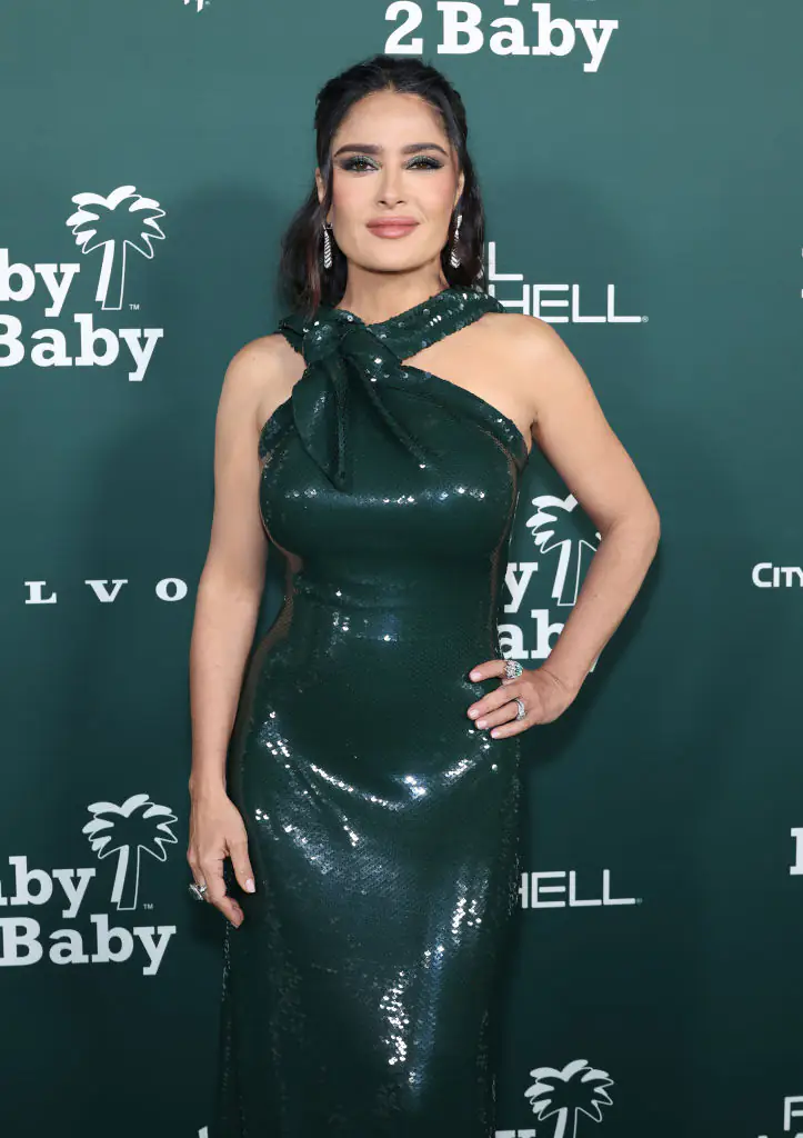 Salma Hayek chose to help the young mother. Credit: Monica Schipper / Getty Images