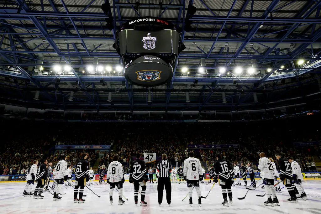 Johnson's hockey team paid tribute to the late star with a 47-second silence. Credit: Jan Kruger/Getty