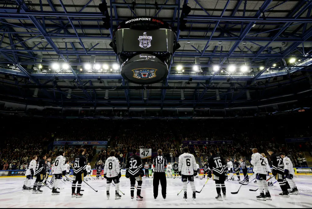 Johnson's hockey team paid tribute to the late star with a 47 second silence. Credit: Jan Kruger/Getty  