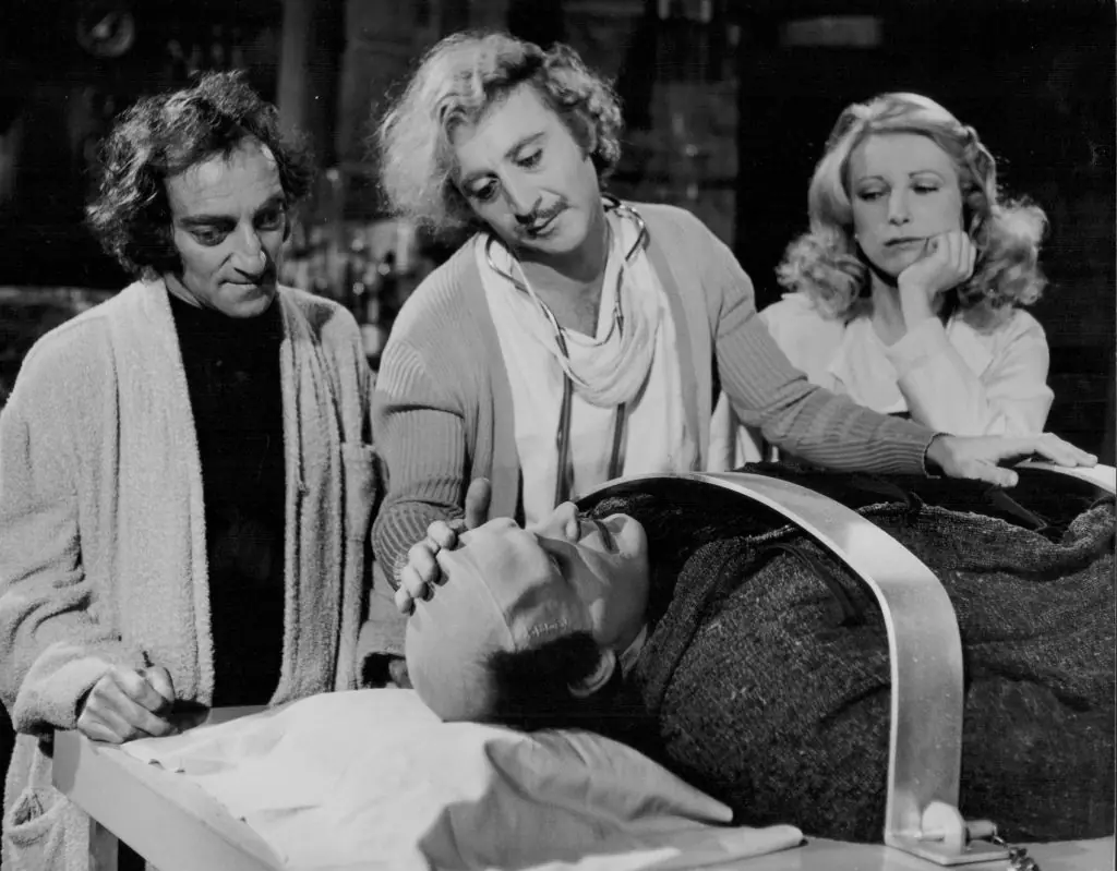 Garry alongside Gene Wilder, Peter Boyle, Marty Feldman in Young Frankenstein. Credit:  Stanley Bielecki Movie Collection / Getty