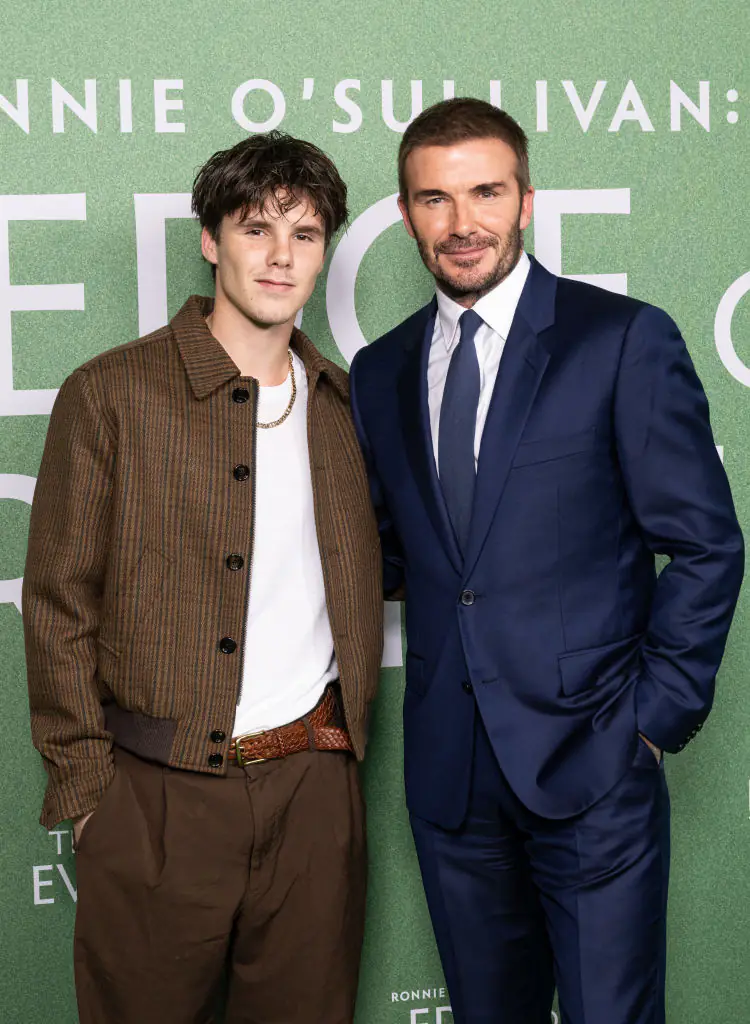 Cruz and his dad, David Beckham. Credit: Jeff Spicer / Getty